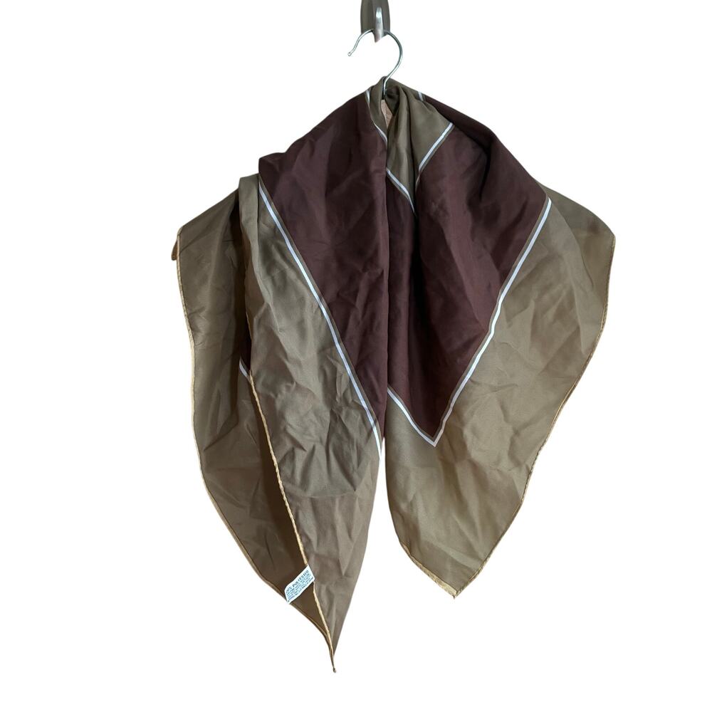 Totes rain scarf water repellant brown striped‎ scarf 30 X 30 inches outdoors